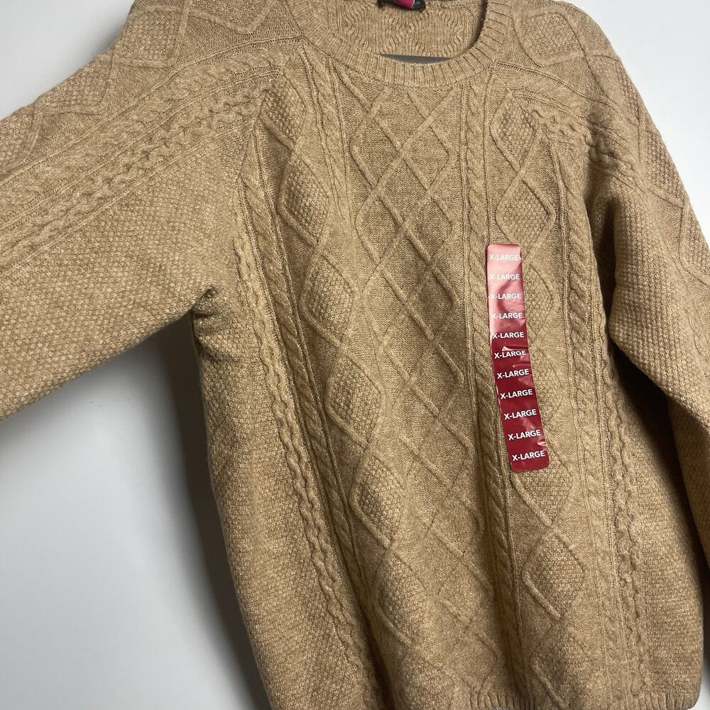 Vince Camuto Women's Warm Cozy Pullover Crew Neck Cable Sweater Latte Heather XL - Picture 6 of 11